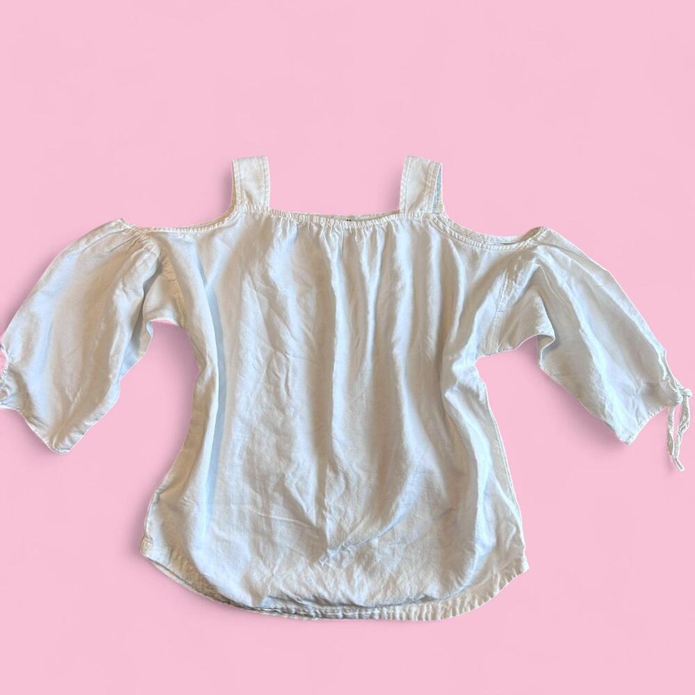 Madewell white cold shoulder top